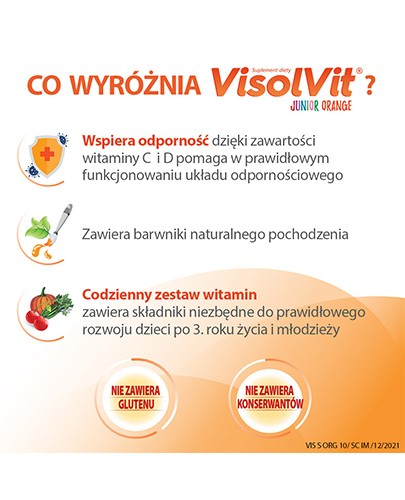 Visolvit Junior Orange proszek o smaku pomarańczowym 10 saszetek