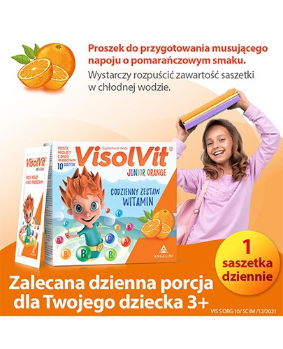 Visolvit Junior Orange proszek o smaku pomarańczowym 10 saszetek