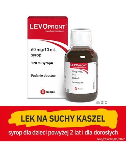 Levopront 60 mg/10 ml syrop na kaszel 120 ml