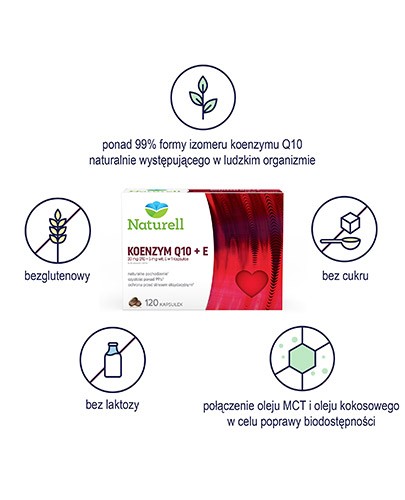 Naturell Koenzym Q10 30mg + witamina E 5mg 120 kapsułek