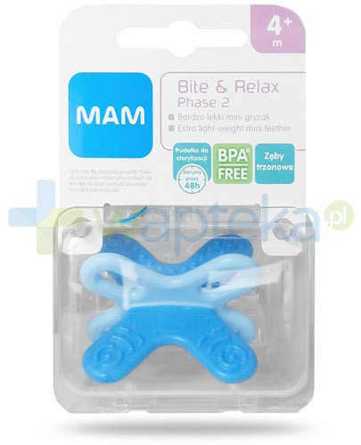 MAM Bite & Relax Phase 2 minigryzak 4m+ zęby trzonowe 1 sztuka [27596]