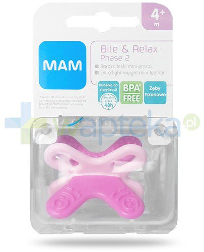 MAM Bite & Relax Phase 2 minigryzak 4m+ zęby trzonowe 1 sztuka [27596]