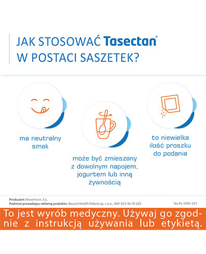 Tasectan 250mg proszek do stosowania u dzieci 20 saszetek