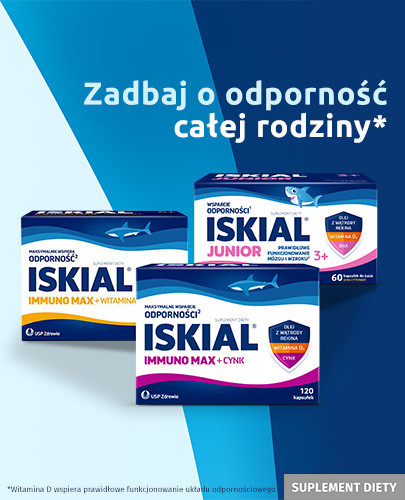 Iskial Max + czosnek olej z wątroby rekina z witaminą D3 120 kapsułek