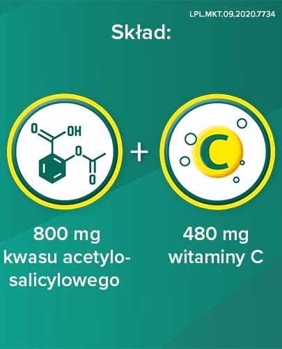 Aspirin C Forte 800mg + 480mg 10 tabletek musujących z witaminą C