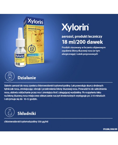 Xylorin 0,55 mg/ml aerozol do nosa 18 ml