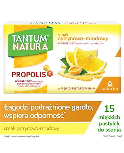 Tantum Natura smak cytrynowo-miodowy 15 pastylek
