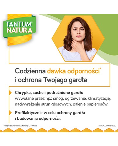 Tantum Natura smak cytrynowo-miodowy 15 pastylek