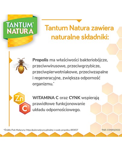 Tantum Natura smak cytrynowo-miodowy 15 pastylek