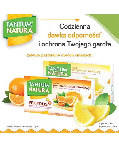 Tantum Natura smak cytrynowo-miodowy 15 pastylek