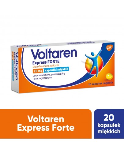 Voltaren Express Forte 25 mg kapsułki przeciwbólowe i przeciwzapalne 20 kapsułek miękkich