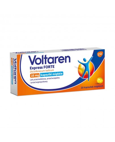 Voltaren Express Forte 25 mg kapsułki przeciwbólowe i przeciwzapalne 20 kapsułek miękkich