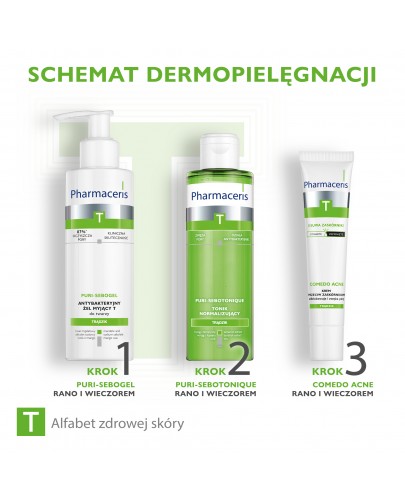 Pharmaceris T Puri-Sebogel antybakteryjny żel myjący do twarzy 190 ml [Kup 2 produkty z linii Pharmaceris T = Płyn micelarny Pharmaceris T 200 ml]