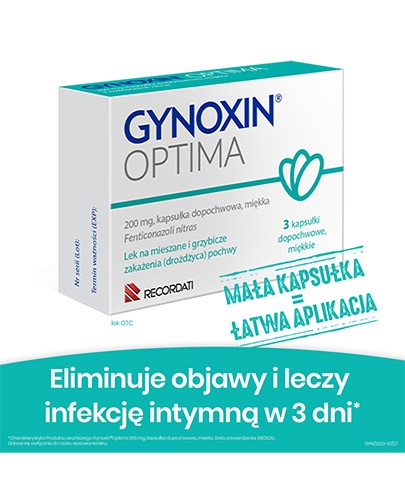 Gynoxin Optima 200 mg kapsułki dopochwowe 3 sztuki