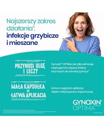 Gynoxin Optima 200 mg kapsułki dopochwowe 3 sztuki