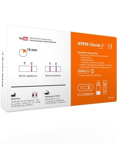 LabHome Syph-Check-1 test płytkowy do wykrywania kiły 1 sztuka