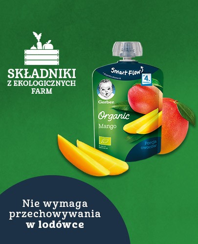 Nestlé Gerber Organic Mango deserek owocowy dla dzieci 4m+ 90 g