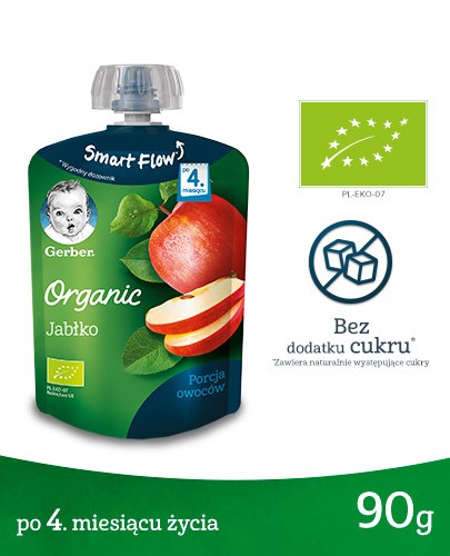Nestlé Gerber Organic Jabłko deserek owocowy dla dzieci 4m+ 90 g