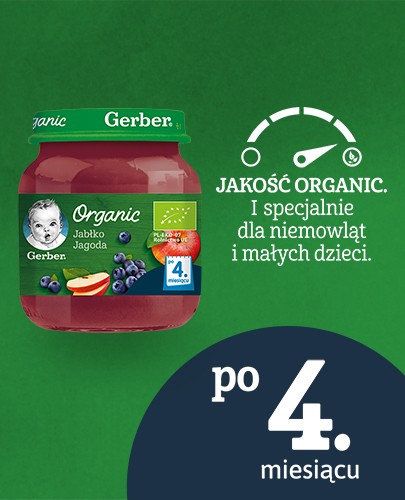 Nestlé Gerber Organic Jabłko jagoda po 4 miesiącu 125 g