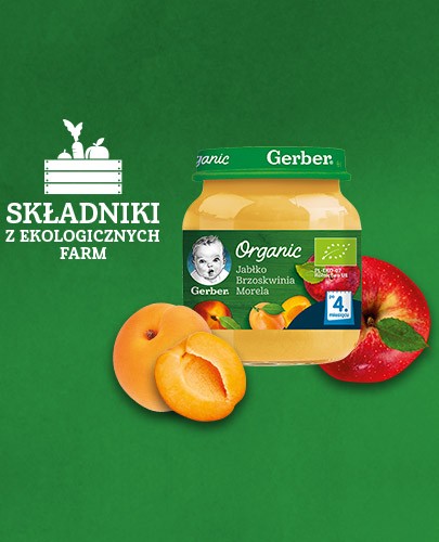 Nestlé Gerber Organic Jabłko brzoskwinia morela po 4 miesiącu 125 g