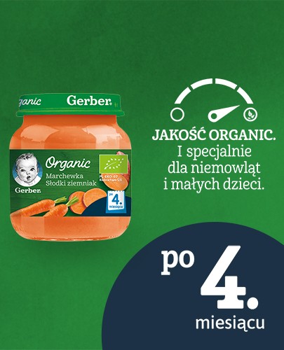 Nestlé Gerber Organic Marchewka słodki ziemniak po 4 miesiącu 125 g