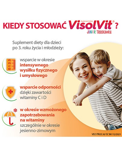 Visolvit Junior Truskawka proszek o smaku truskawkowym 30 saszetek