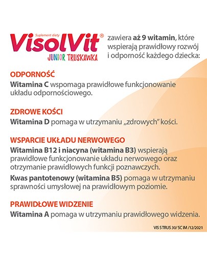 Visolvit Junior Truskawka proszek o smaku truskawkowym 30 saszetek