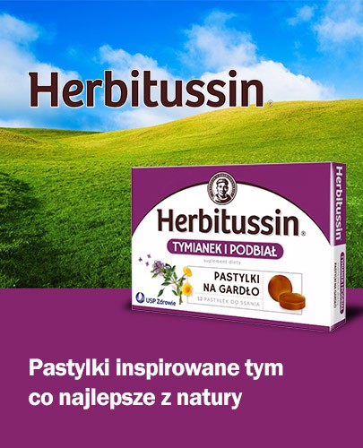 Herbitussin Tymianek i podbiał 12 pastylek do ssania