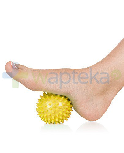 Qmed Massage Ball piłeczka rehabilitacyjna z kolcami 8 cm kolor żółty 1 sztuka