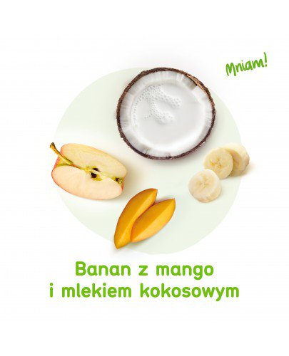 BoboVita Mus owocowy banan z mango i mlekiem kokosowym dla dzieci 6m+ 80 g
