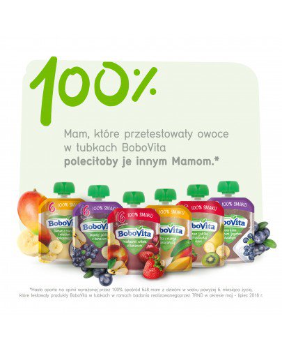 BoboVita Mus owocowy jagody i jabłka z bananem dla dzieci 6m+ 80 g