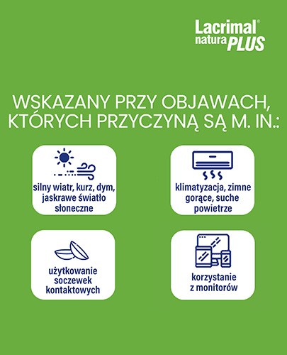 Lacrimal Natura Plus krople nawilżające do oczu 10 ml