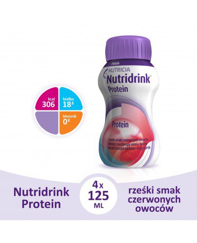 Nutridrink Protein smak rześkich czerwonych owoców 4x 125 ml