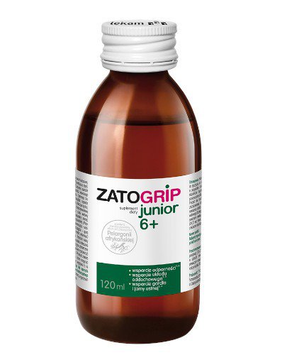 Zatogrip Junior 6+ syrop o smku malinowym dla dzieci 120 ml
