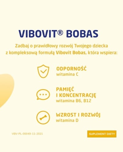 Vibovit Bobas smak waniliowy dla dzieci 2-4 lat 14 saszetek