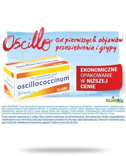 Boiron Oscillococcinum granulki 30 dawek na przeziębienie i grypę