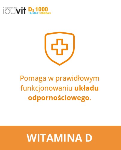 IbuVit D3 + K2 MK-7 1000 Omega-3 witamina D3 dla dzieci 6+, młodzieży i dorosłych 30 kapsułek