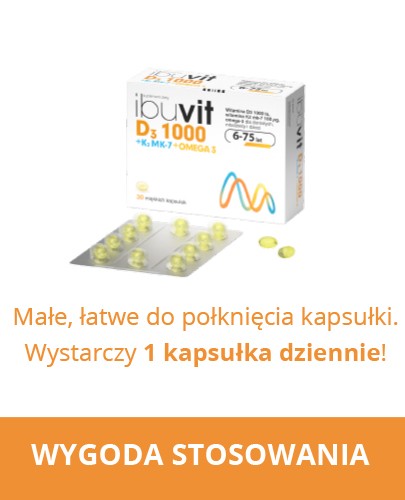 IbuVit D3 + K2 MK-7 1000 Omega-3 witamina D3 dla dzieci 6+, młodzieży i dorosłych 30 kapsułek