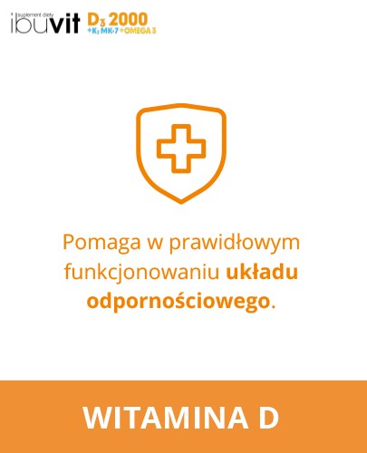 IbuVit D3 + K2 MK-7 2000 Omega-3 witamina D3 dla dorosłych 30 kapsułek