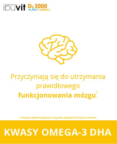 IbuVit D3 + K2 MK-7 2000 Omega-3 witamina D3 dla dorosłych 30 kapsułek