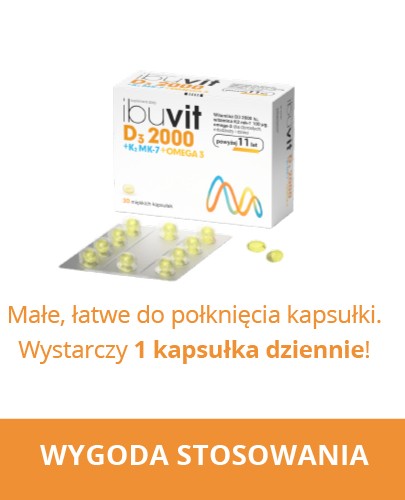 IbuVit D3 + K2 MK-7 2000 Omega-3 witamina D3 dla dorosłych 30 kapsułek