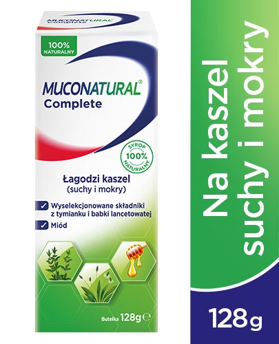 MucoNatural Complete syrop na kaszel suchy i mokry 128 g [Data ważności 31-01-2023] [Krótka data - 2023-01-31]