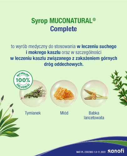 MucoNatural Complete syrop na kaszel suchy i mokry 128 g