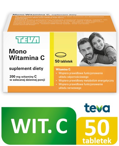 Teva Mono witamina C 200mg 50 tabletek