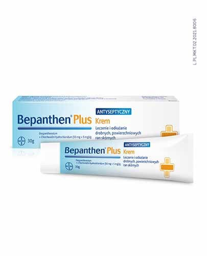 Bepanthen Plus (50 mg + 5 mg)/ g krem antyseptyczny na leczenie drobnych ran 30 g