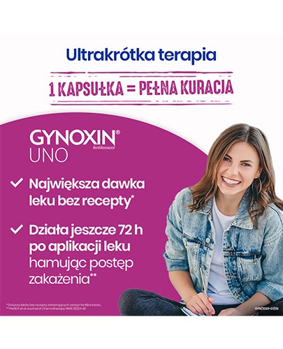 Gynoxin Uno 600 mg kapsułka dopochwowa miękka 1 sztuka