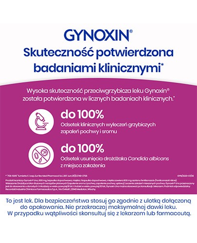 Gynoxin Uno 600 mg kapsułka dopochwowa miękka 1 sztuka