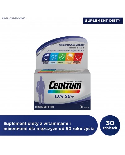Centrum On 50+ Multiefekt witaminy i minerały dla mężczyzn 30 tabletek [UMF] 