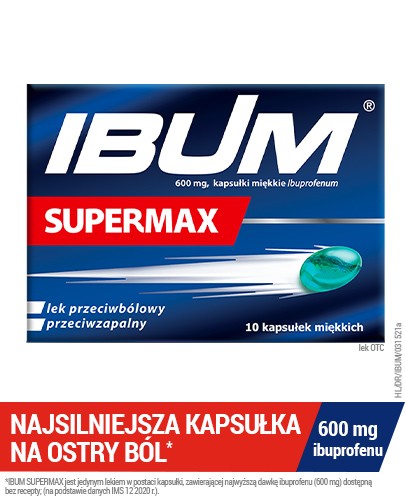 Ibum SuperMax 600mg 10 kapsułek miękkich