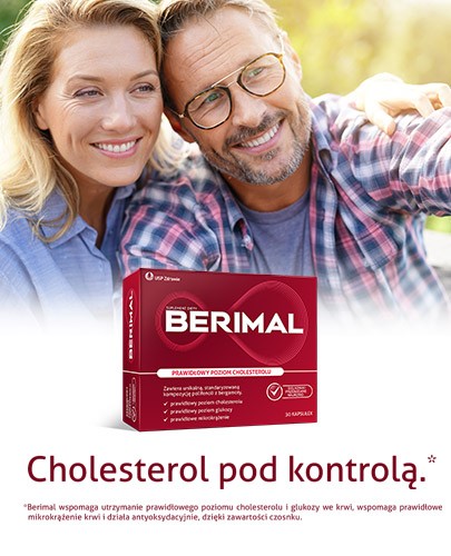 Berimal 30 kapsułek reguluje poziom cholesterolu